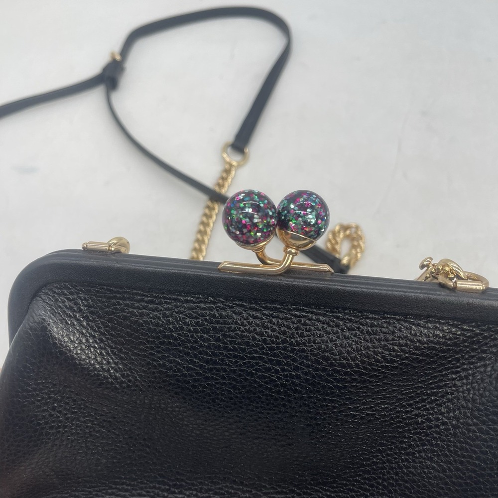 Coach Nora Kisslock Crossbody Shoulder Bag Black Chain - Picture 3 of 13